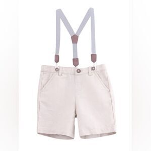 Beebay Kids | Beige Solid Shorts With Suspenders